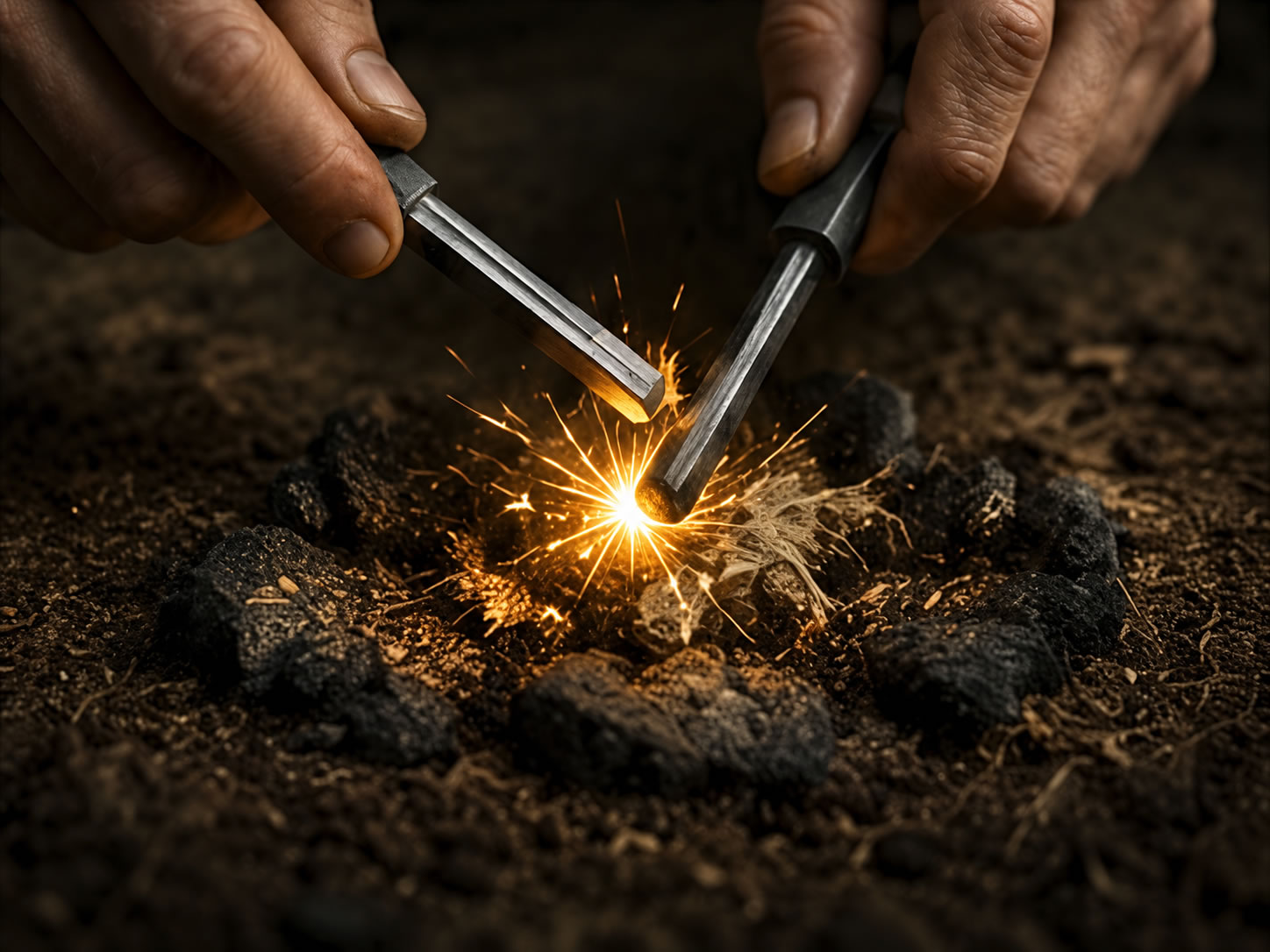 Zunderschwamm als Zunder zum Feuer entfachen