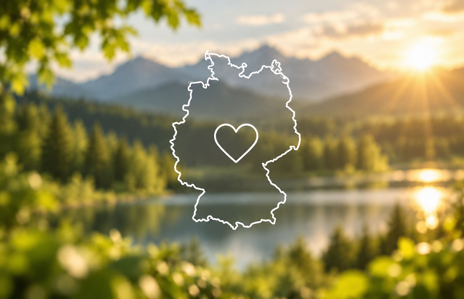 Deutschland-Silhouette im Naturhintergrund